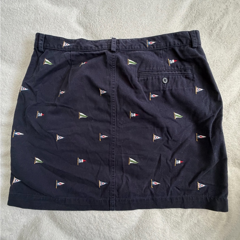 Ralph Lauren Sport Womens Flag Embroidered Chino Skirt Size 6